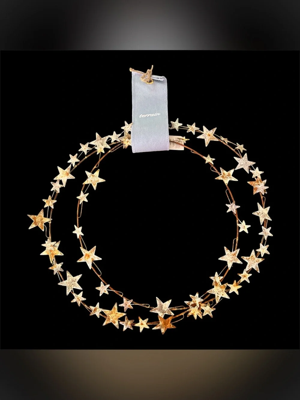 Anthropologie Aged Iron Star Wreath Celestial Whimsical Cottagecore NWT Witchy